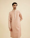 Dusty Pink Jaal Patterned Kurta Set with Floral Butas